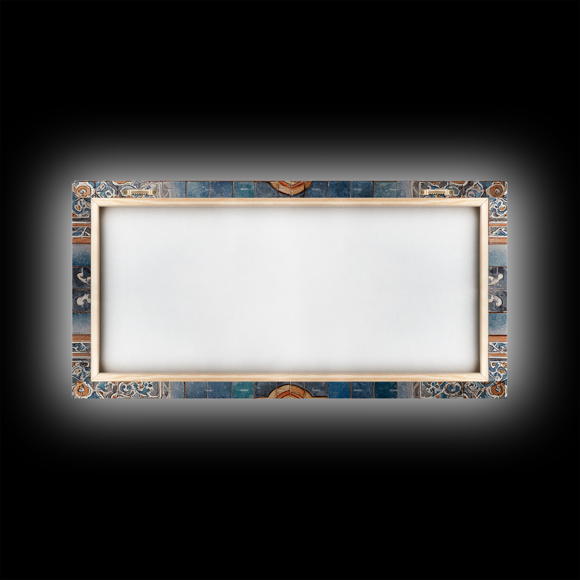 Ornate Zellige Tile Pattern Framed Canvas Print, Moroccan Art, African Art, Living Room Decor, Marrakesh, Neutral Decor, MOR-2x1-45