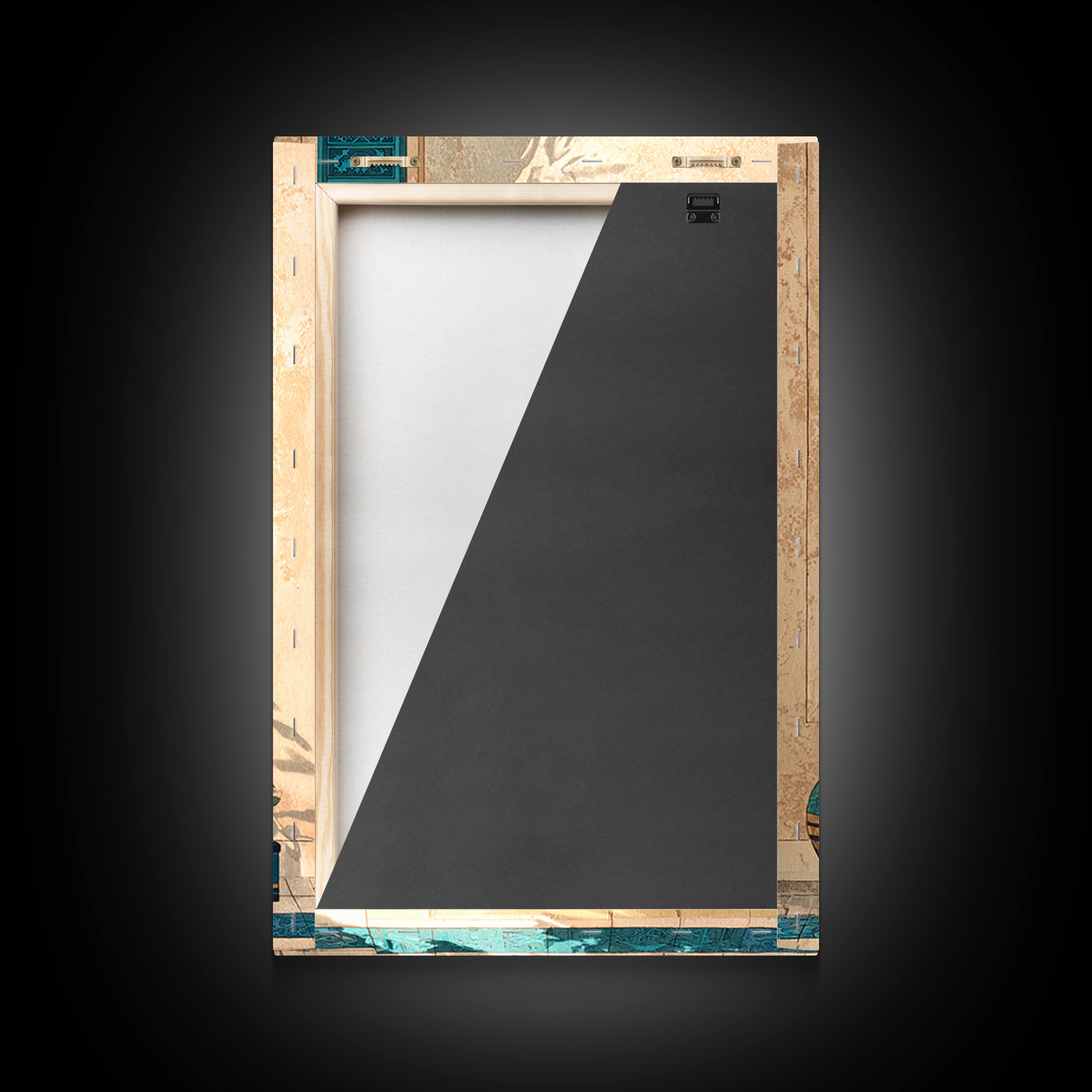 Brass Lantern Still Life Casting Lace Shadows Framed Canvas Print, Moroccan Art, African Art, Living Room Decor, Abstract Art, MOR-2x3-17