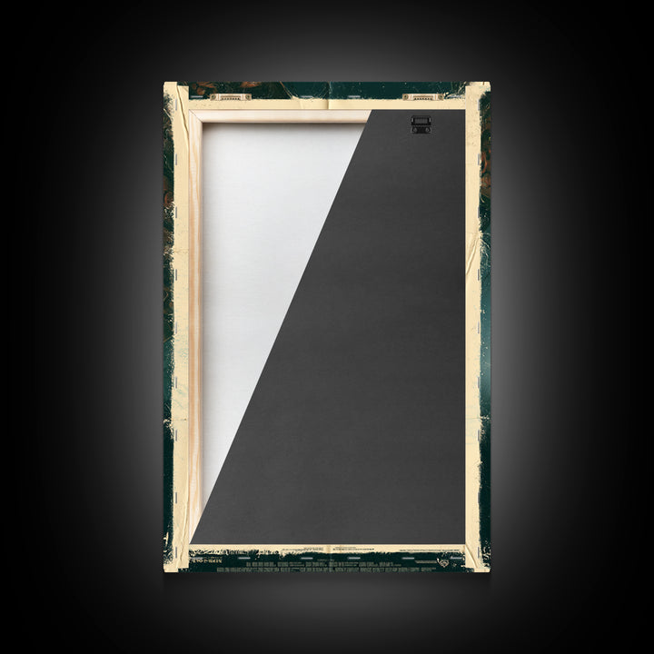 The Mirror At The Bottom Of The Stairs, English Language Horror Movie Poster, 1970s Horror Art, Cult Horror Poster, Framed Canvas Print