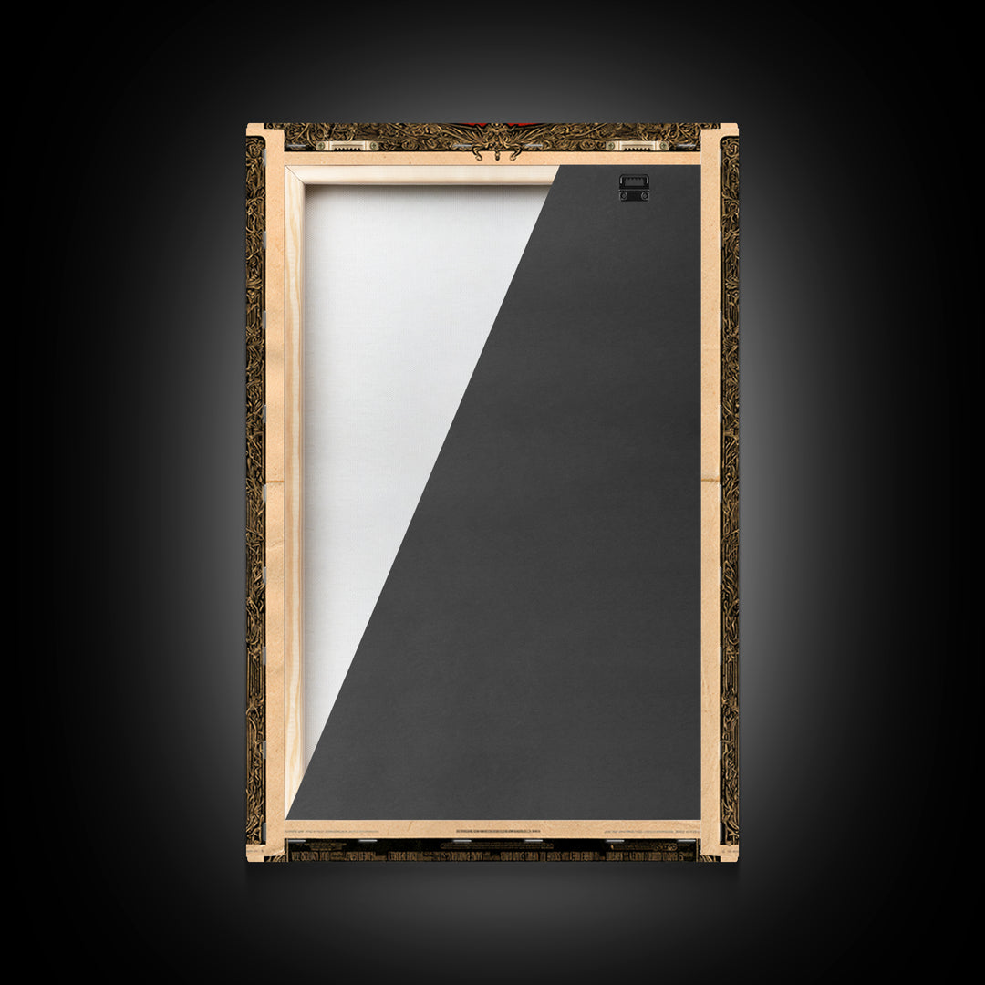 The Antlered Shape At Psalm'S End, English Language Horror Movie Poster, Decadent Line Art, Classic Monster Poster, Canvas Print