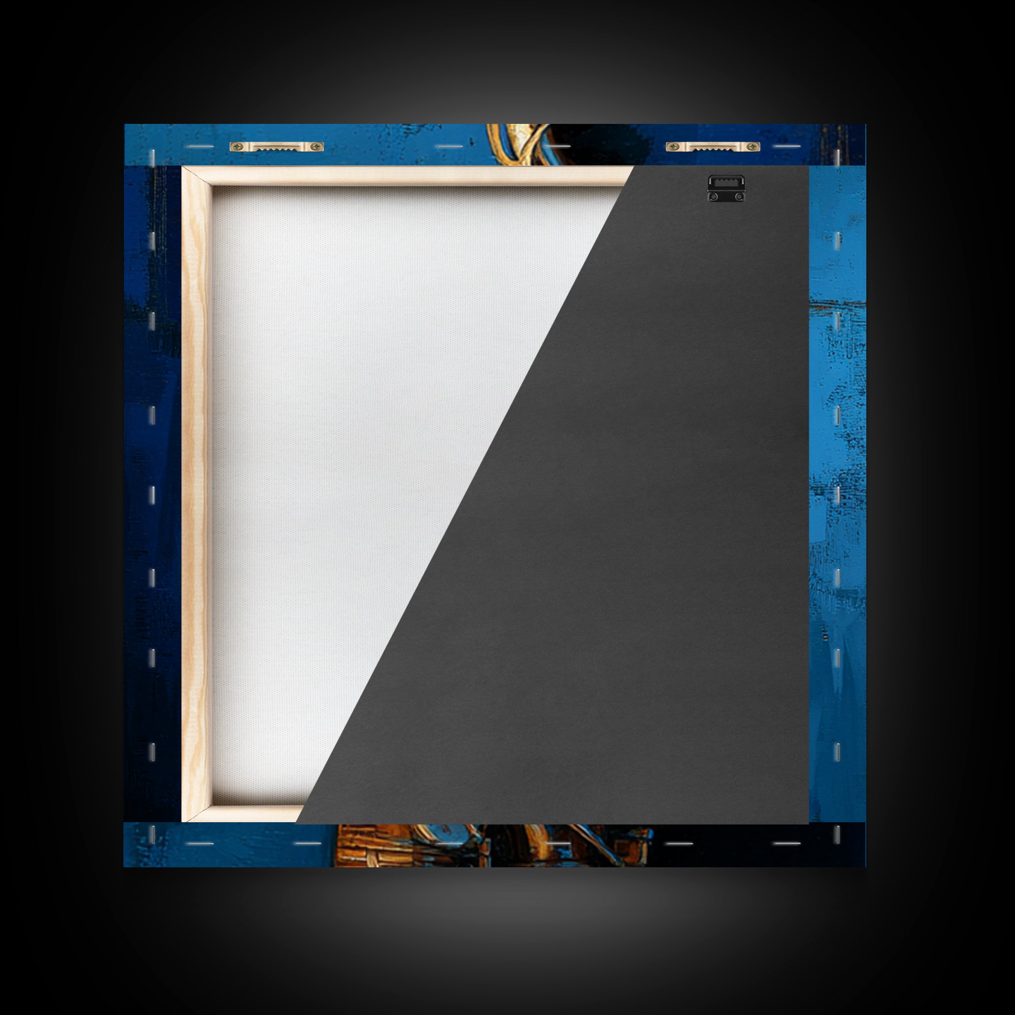 Jazz Saxophone with Smoky Blue Background Framed Canvas Print, Music Studio Art, Watercolor Print, Studio Decor, Rhythm, MSA-1x1-2