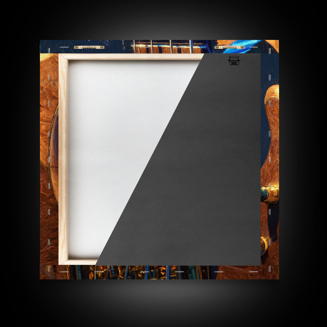 Bass Guitar Closeup Framed Canvas Print, Music Studio Art, Music Lover, Studio Decor, Oil Painting, Rhythm, Minimalist Decor, MSA-1x1-37