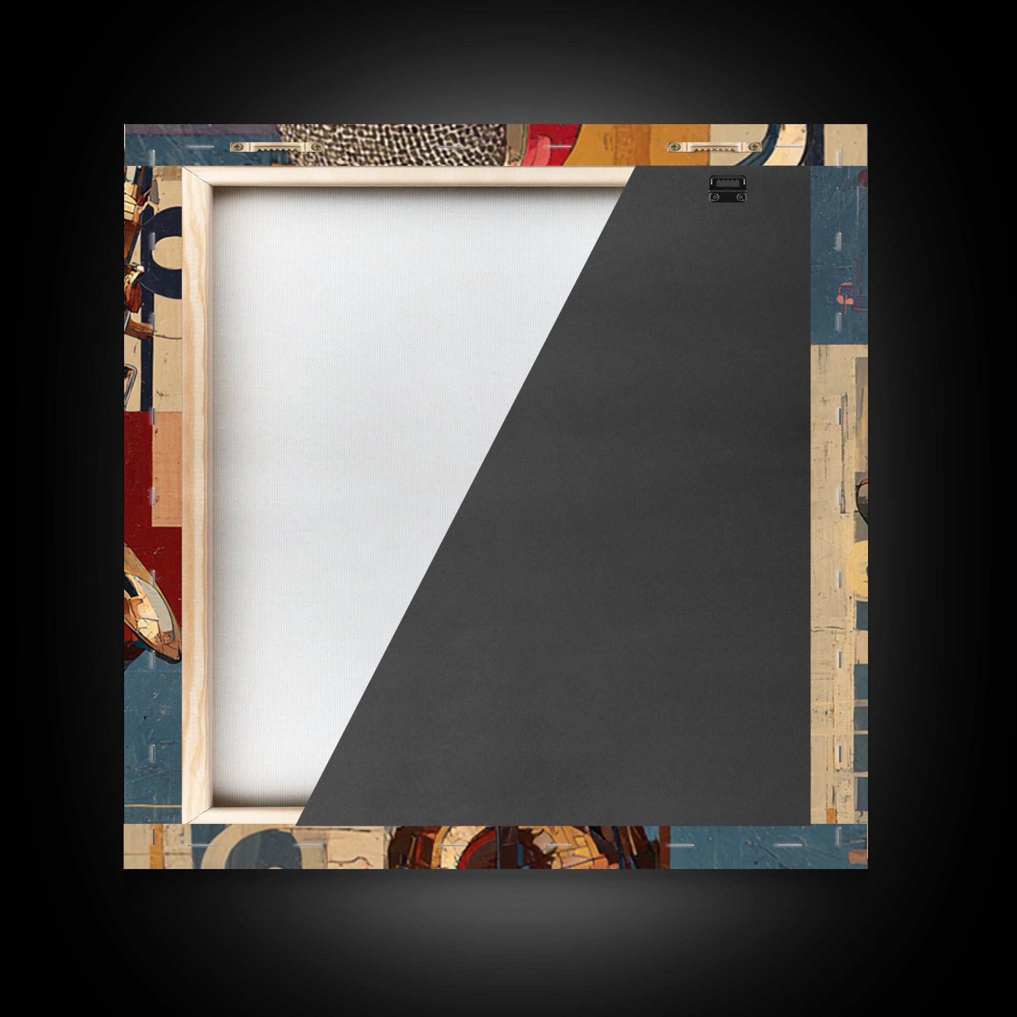 Abstract Rhythm Lines Like Painted Music Framed Canvas Print, Music Studio Art, Wall Art Printable, Studio Decor, Rhythm, MSA-1x1-47