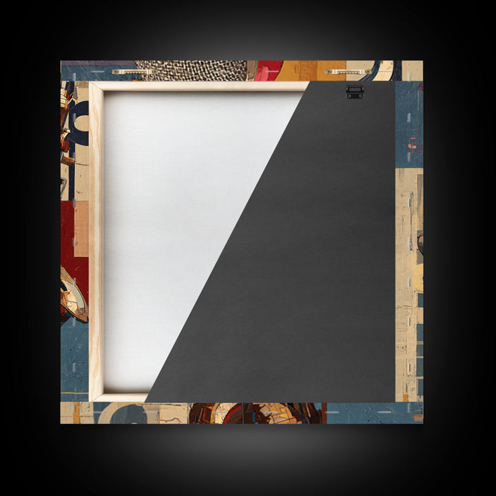 Abstract Rhythm Lines Like Painted Music Framed Canvas Print, Music Studio Art, Wall Art Printable, Studio Decor, Rhythm, MSA-1x1-47
