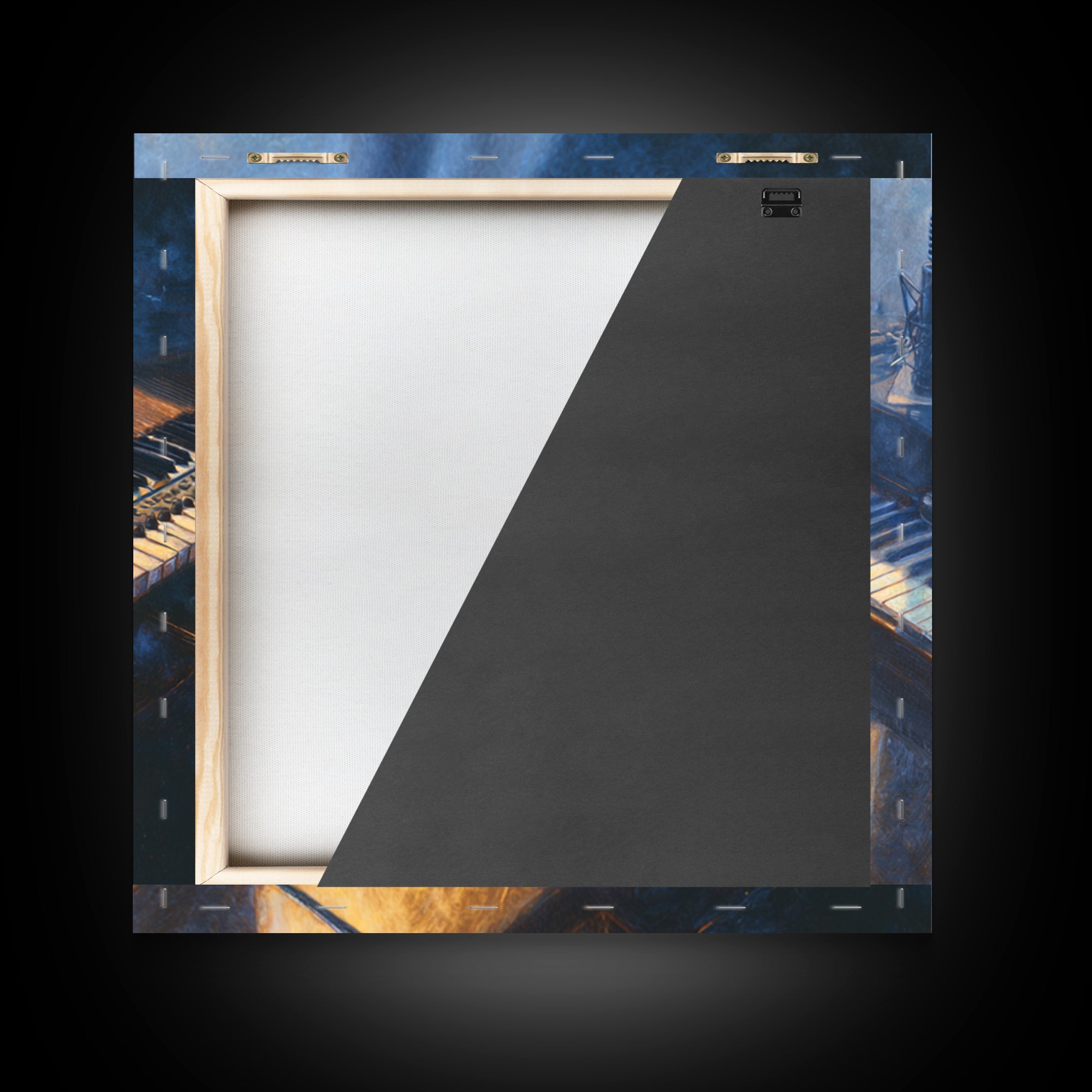Piano Keys with Hands in Cinematic Shadow Framed Canvas Print, Music Studio Art, Fine Art Print, Studio Decor, Fine Art, Rhythm, MSA-1x1-53