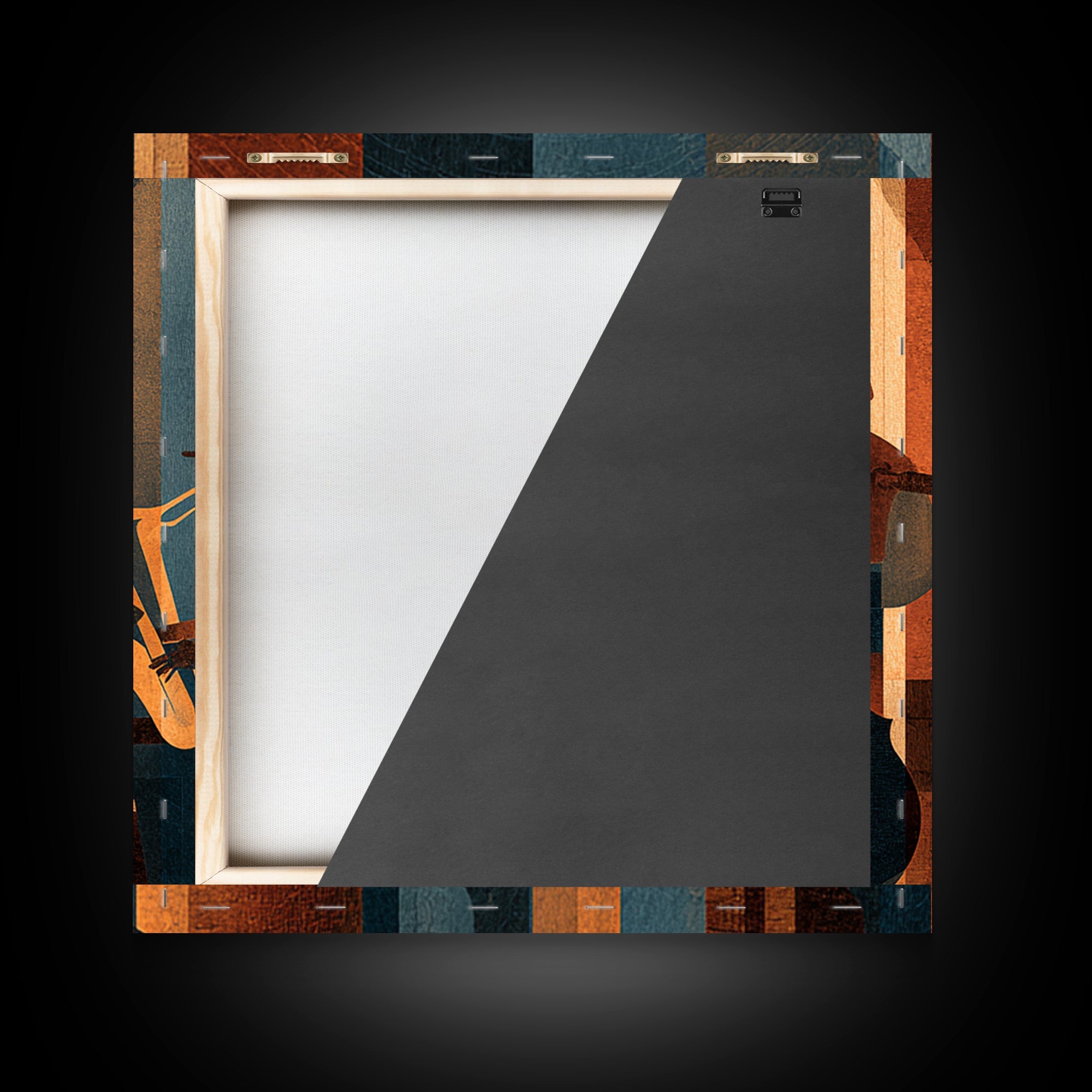 Jazz Quartet Silhouettes Framed Canvas Print, Music Studio Art, Travel Wall Art, Studio Decor, Fine Art, Rhythm, Boho Decor, MSA-1x1-70