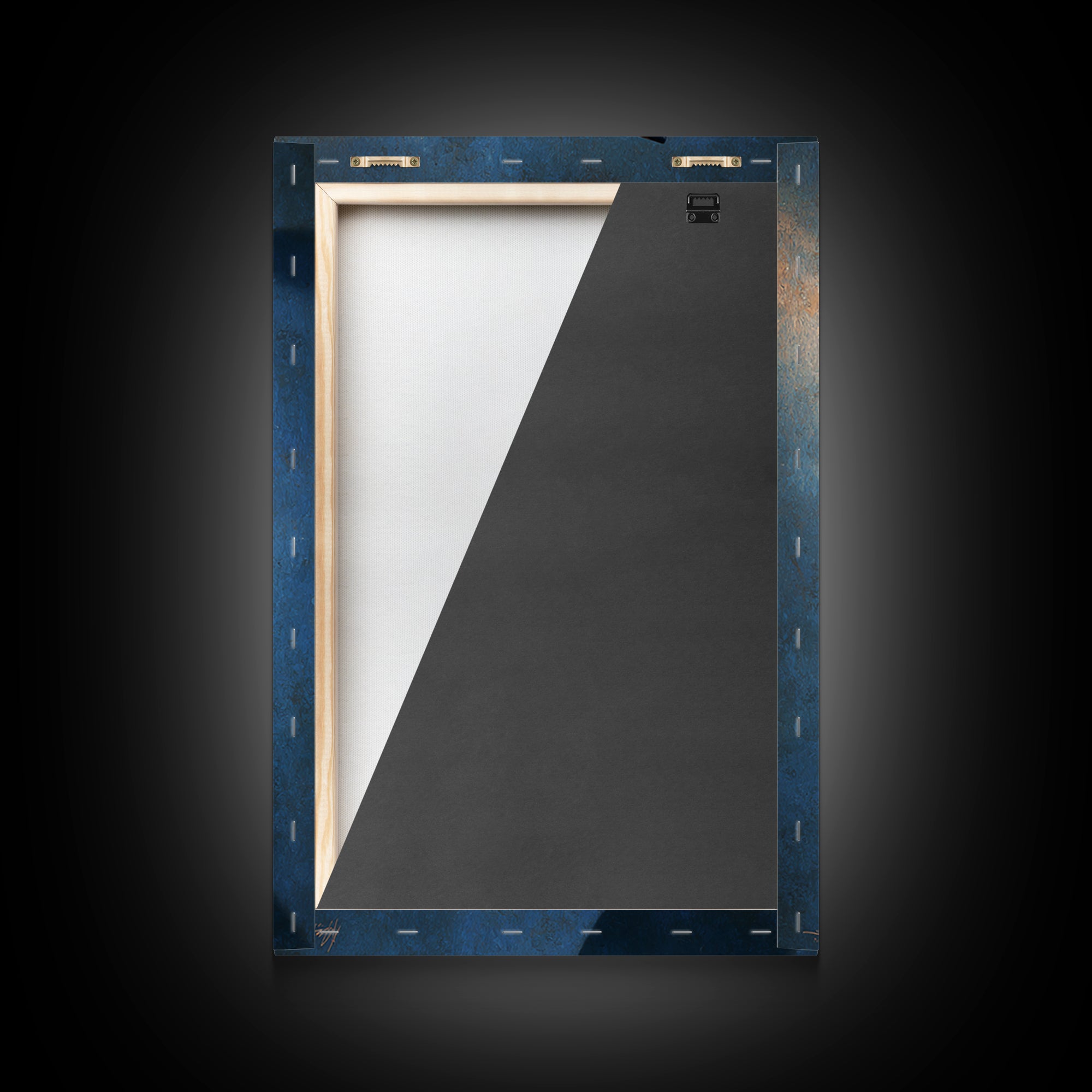 Jazz Saxophone with Smoky Blue Background Framed Canvas Print, Music Studio Art, Contemporary Art, Studio Decor, Rhythm, MSA-2x3-34