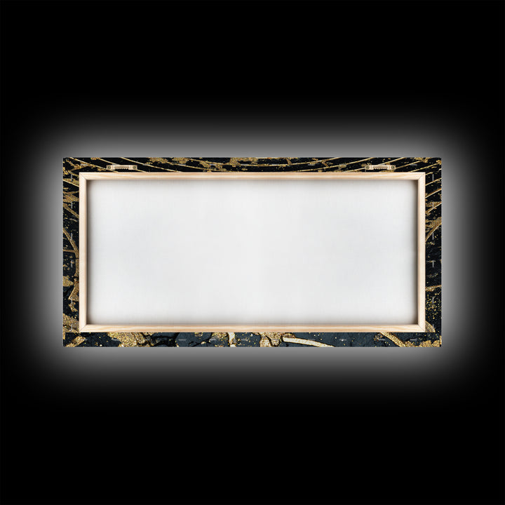 Minotaur In Labyrinth, Gold Canvas Print, Real Wood Frame, Mythology Inspired Wall Art, Ancient Maze Artwork