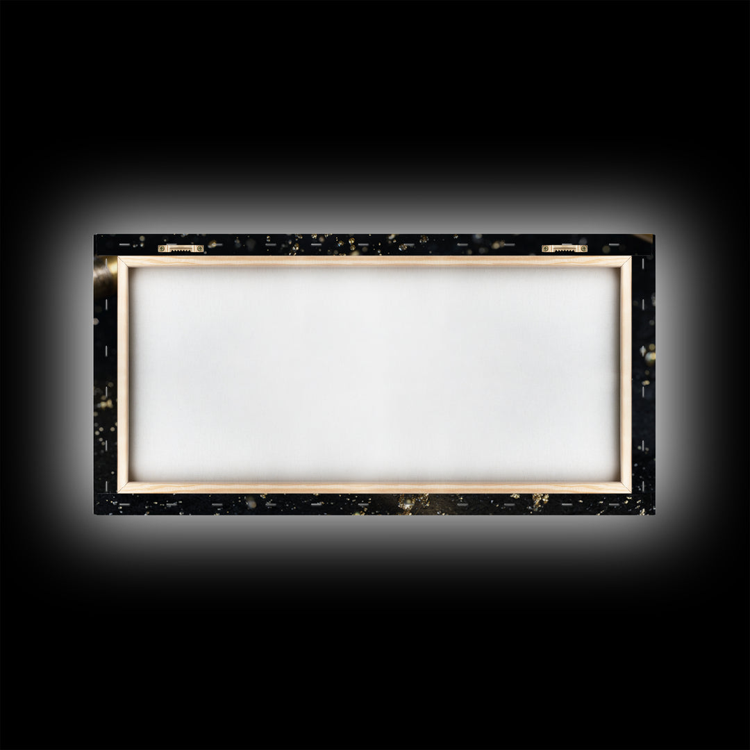 Ornate Golden Spearhead, Gold Canvas Art, Real Wood Frame, Close-Up Weapon Detail, Mythology Inspired Wall Decor