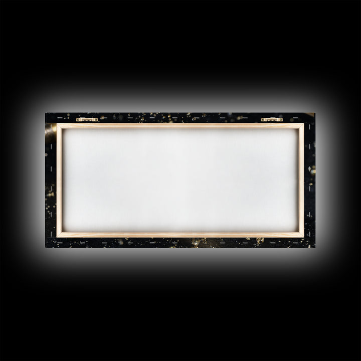 Ornate Golden Spearhead, Gold Canvas Art, Real Wood Frame, Close-Up Weapon Detail, Mythology Inspired Wall Decor