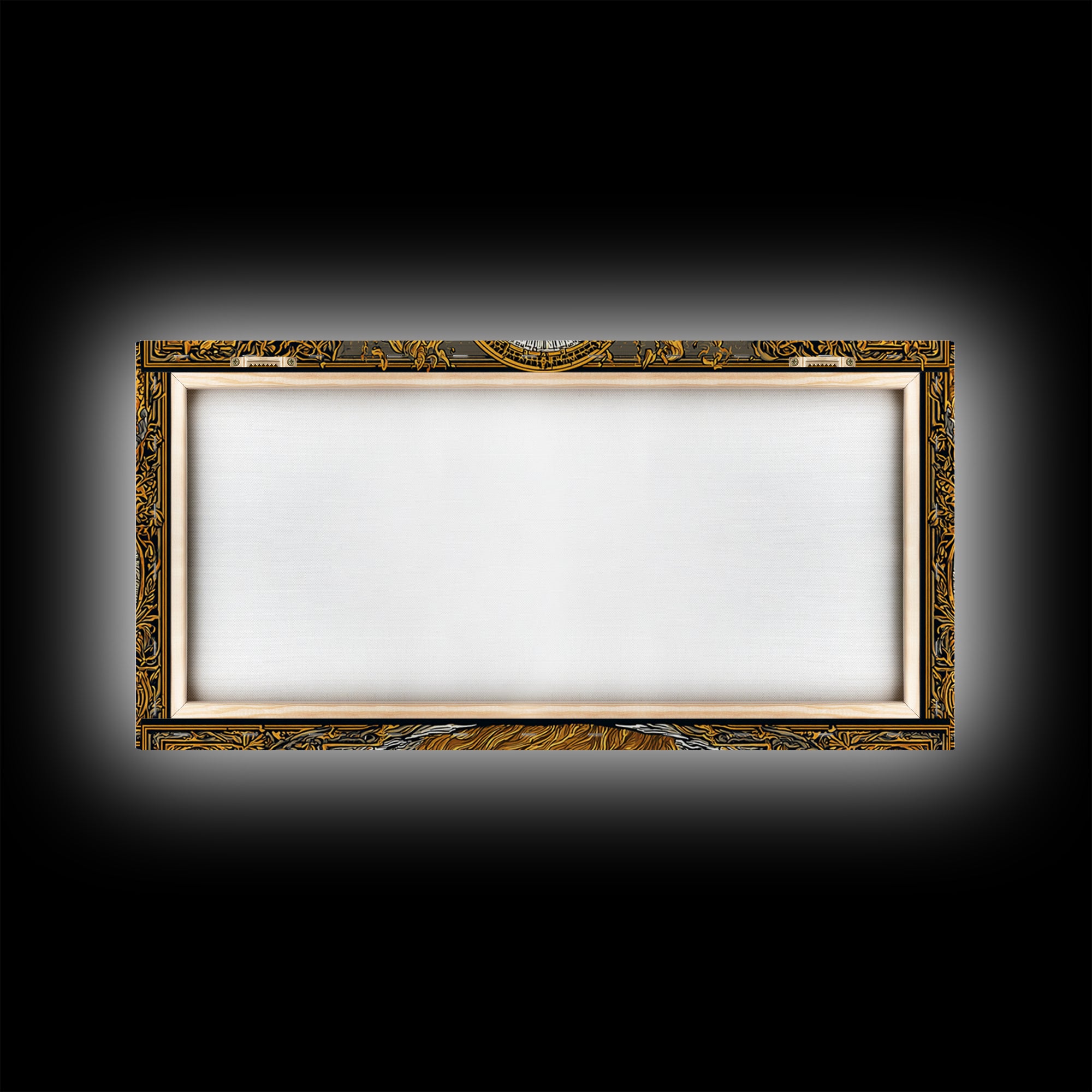Erebus Gold Canvas Print, Mythical God Artwork, Ancient Greek Wall Art, Real Wood Frame, Luxury Canvas Home Decor, Gothic Style