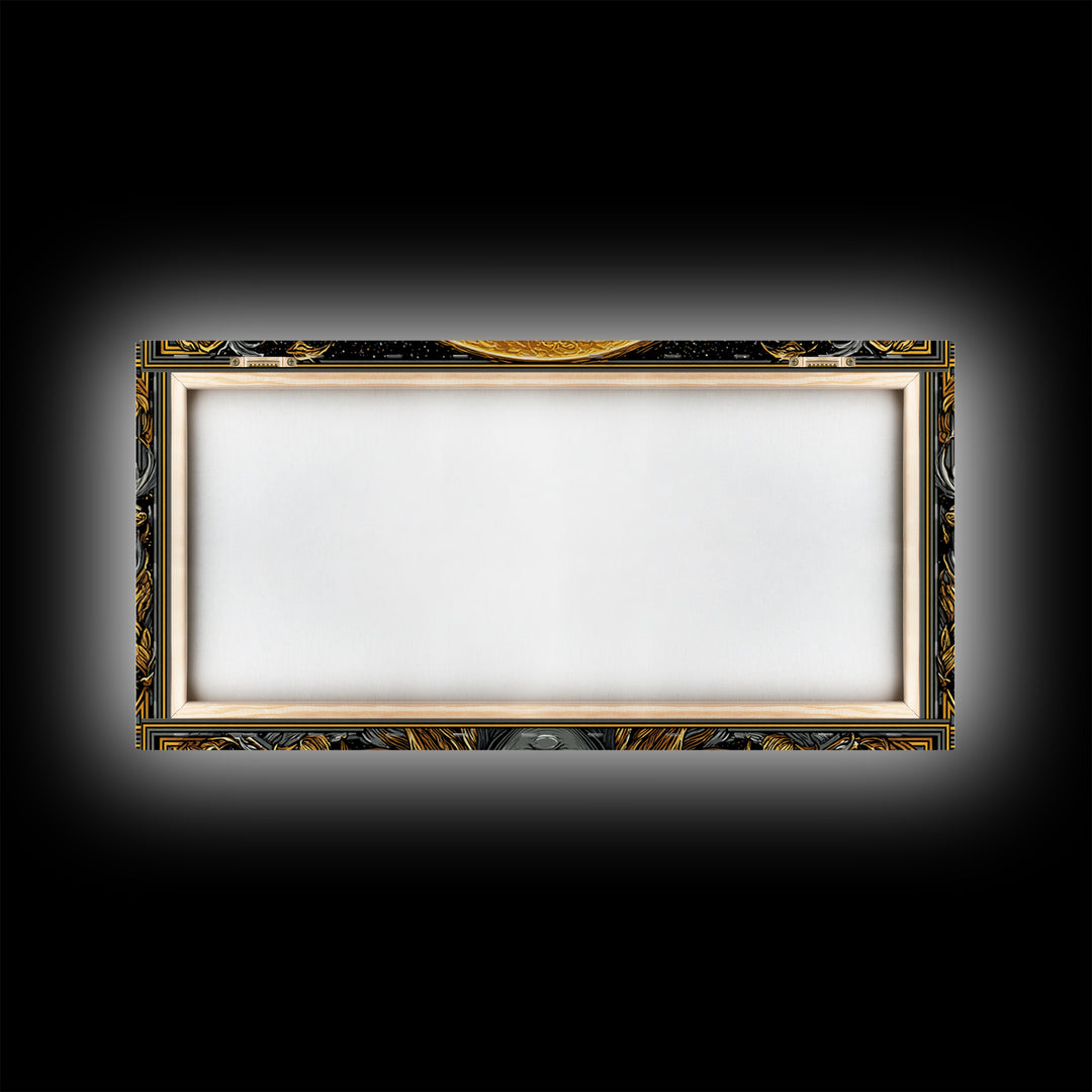 Helios Gold Canvas Print, Greek God Wall Art, Mythology Decor, Luxury Gold Artwork, Real Wood Frame Home Decor