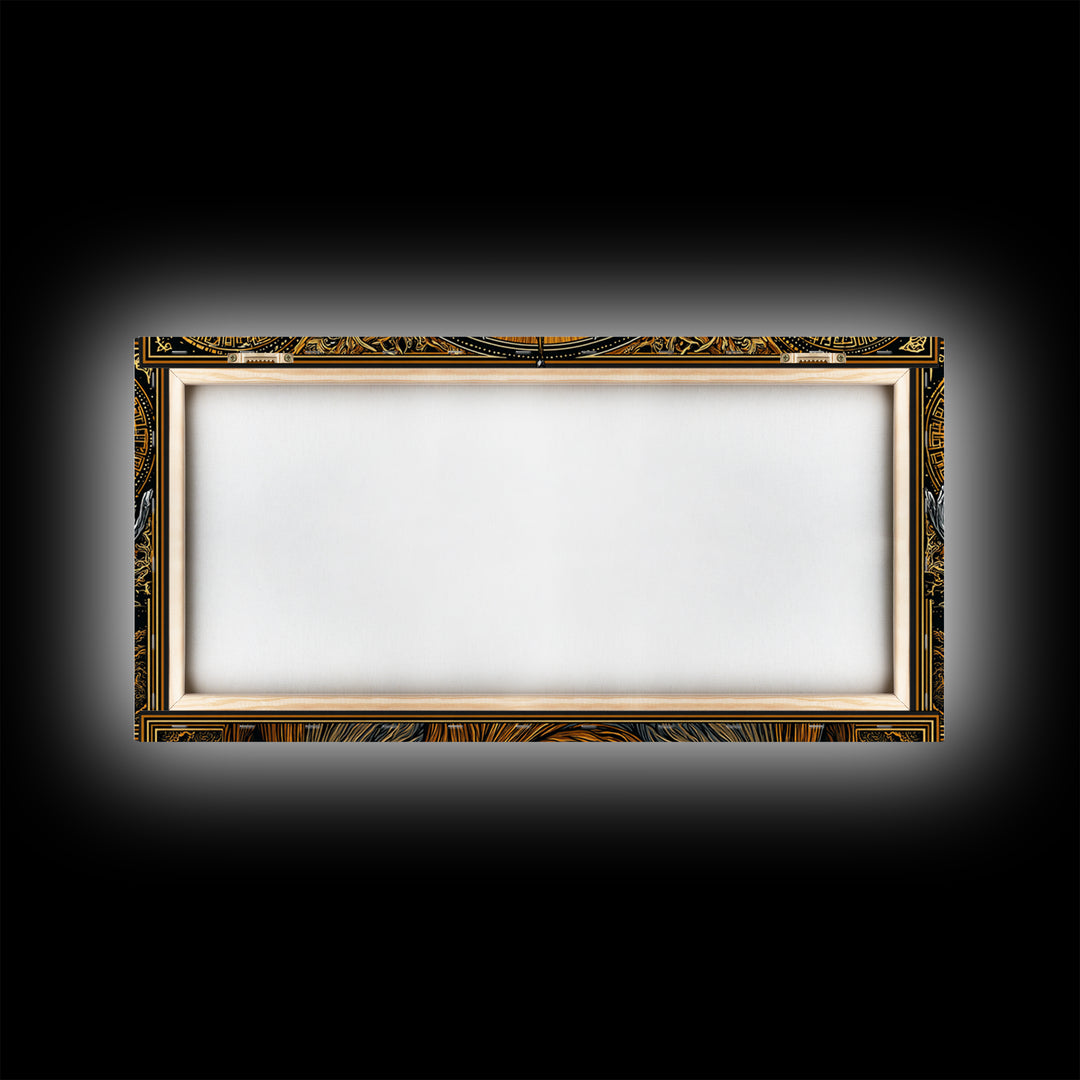 Hyperion Gold Canvas Print, Greek God Wall Art, Mythology Decor, Luxury Gold Artwork, Real Wood Frame Home Decor