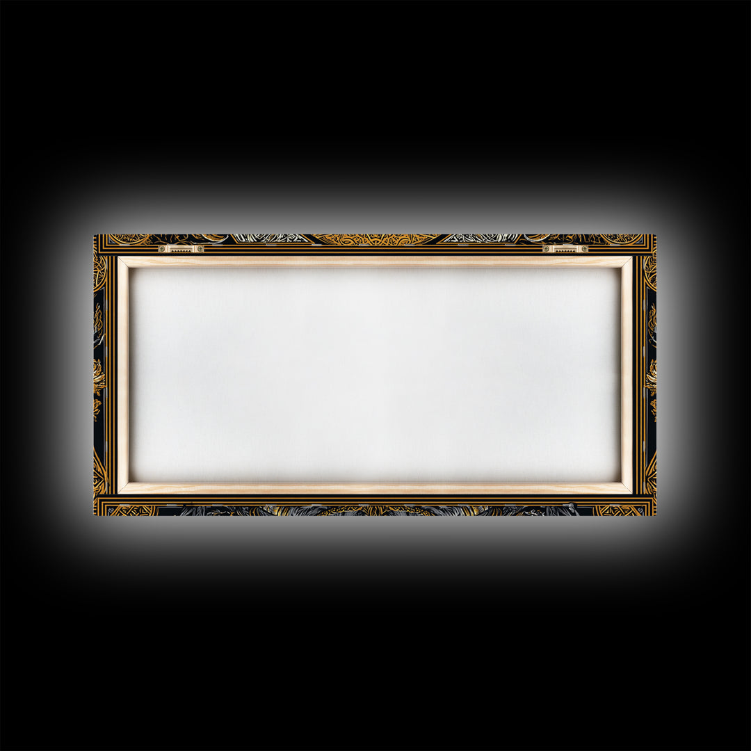 Moros Gold Canvas Print, Greek God Wall Art, Mythology Decor, Luxury Gold Artwork, Real Wood Frame Home Decor