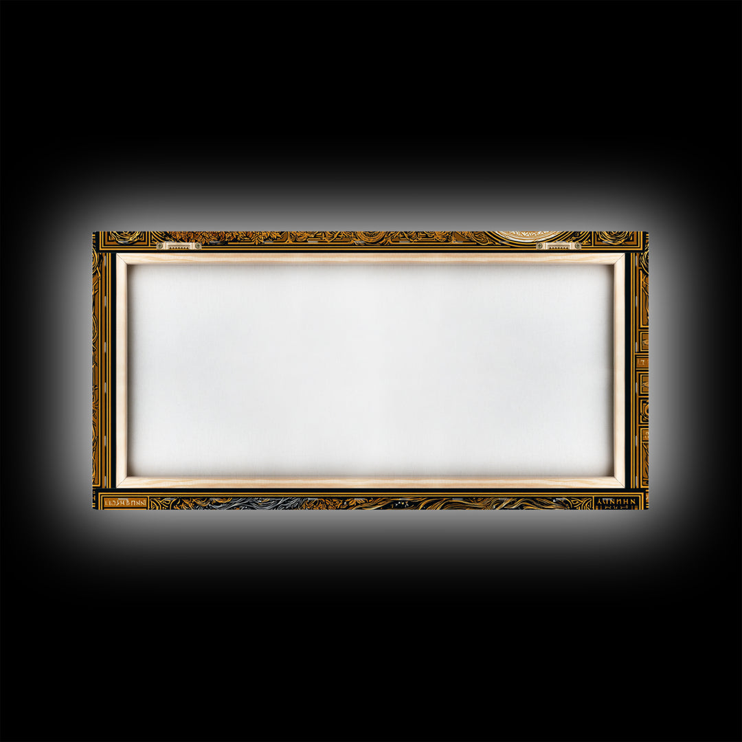 Nyx Gold Canvas Print, Greek Goddess Wall Art, Luxury Mythology Decor, Real Wood Frame Artwork, Elegant Night Goddess Print