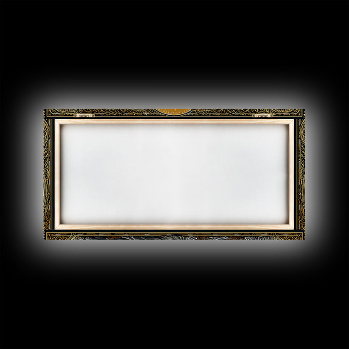 Orpheus Gold Canvas Art, Greek God Wall Decor, Luxury Mythology Wall Hanging, Real Wood Frame Print, Elegant Lyre Musician Wall Art