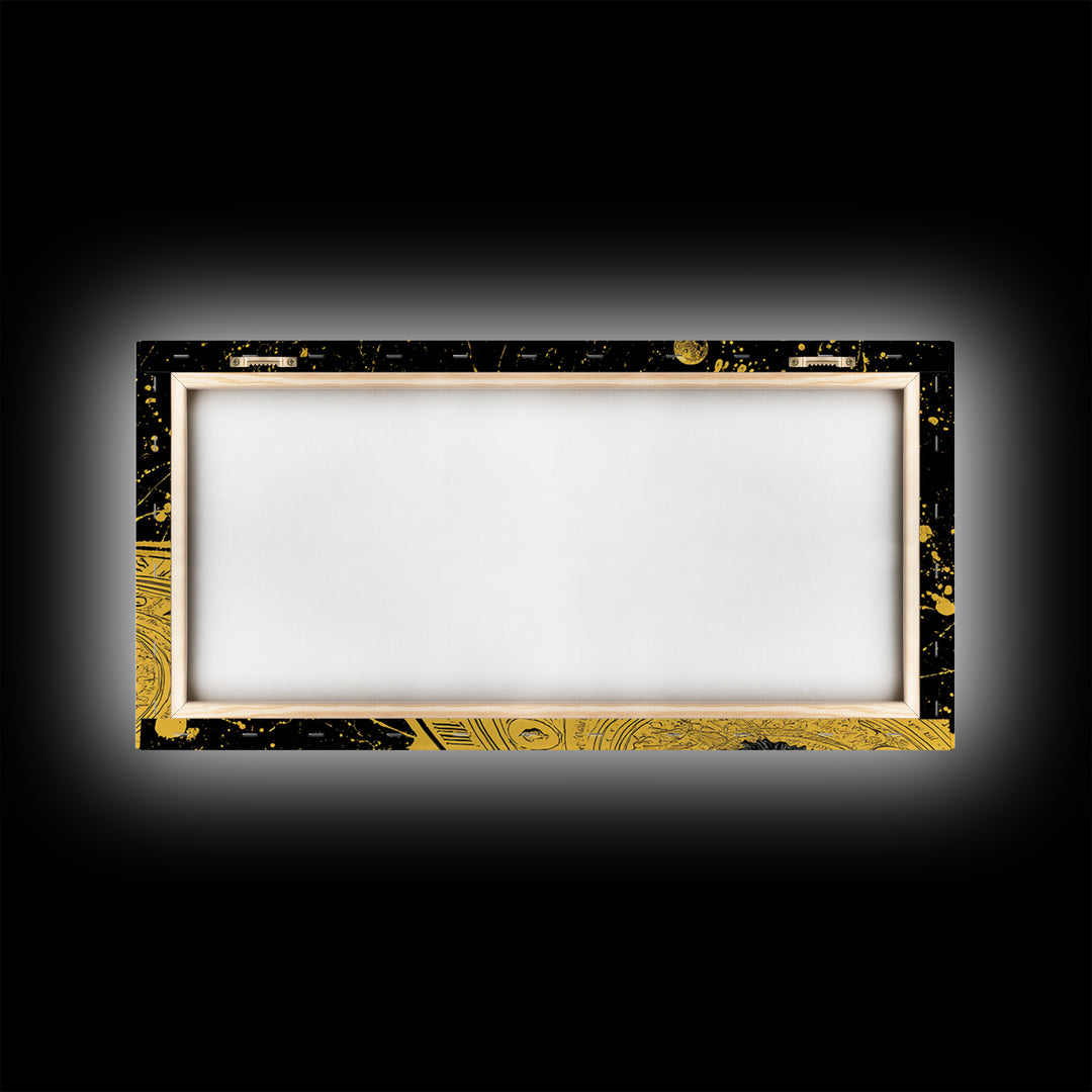 Phoebe Greek Goddess Gold Canvas Art, Mythology Canvas Print, Luxury Home Decor, Real Wood Frame, Classical Art Gift