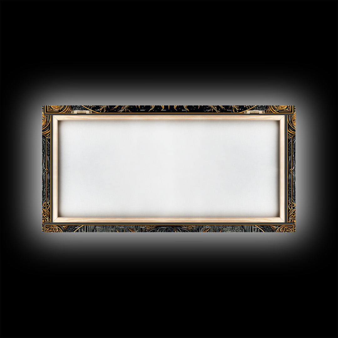 Prometheus Fire Bringer Gold Canvas Print, Greek Mythology Wall Art, Real Wood Frame, Titan Decor, Inspirational Gift