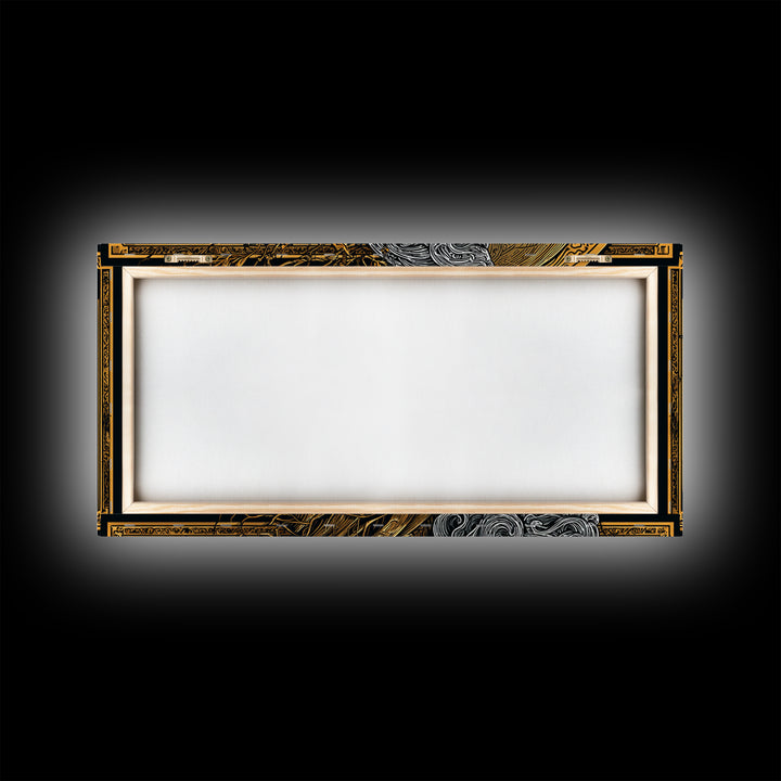Socrates Gold Canvas Print, Real Wood Framed Greek Philosophy Wall Art, Luxury Mythology Inspired Canvas Artwork
