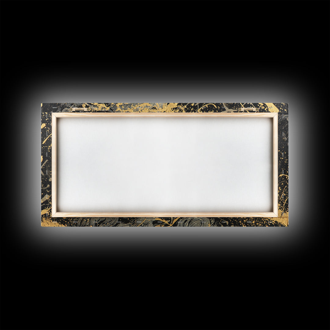 Zeus Gold Canvas Print, Real Wood Framed Greek God Wall Art, Mythological Bearded Portrait Luxury Decorative Artwork