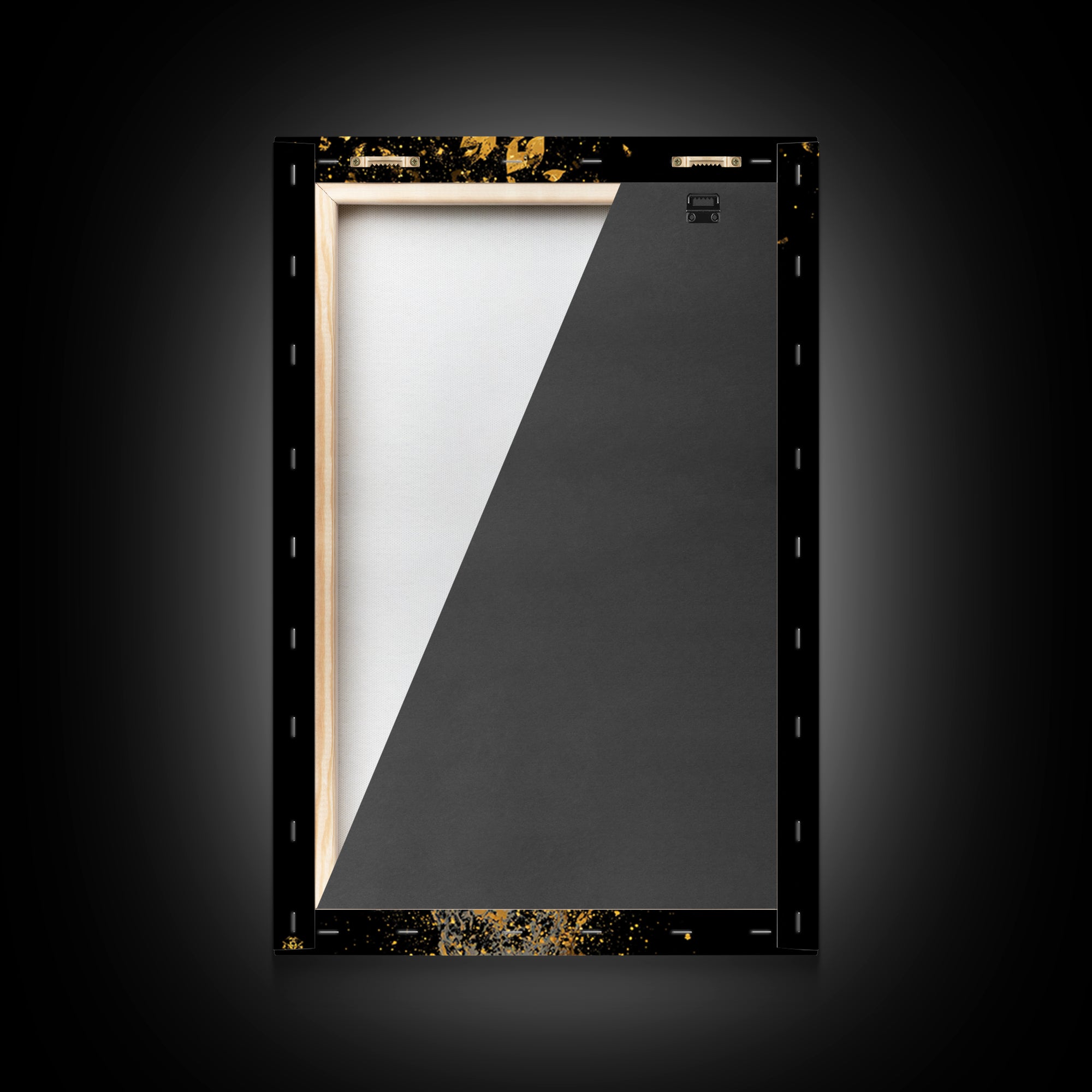 Flaming Laurel Torch Canvas Gold Canvas Print – Ancient Greek Victory Symbol Wall Art with Real Wood Frame