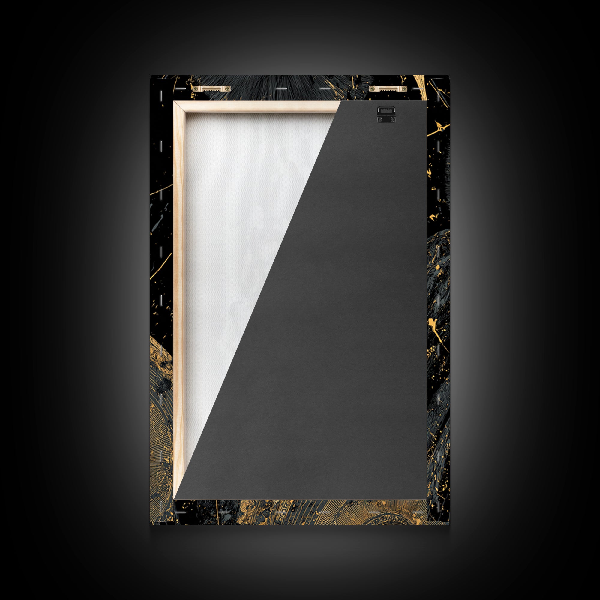 Greek Hoplite Warrior Canvas Gold Art – Spartan Spear and Shield Design, Real Wood Frame Classical Battle Scene Wall Décor