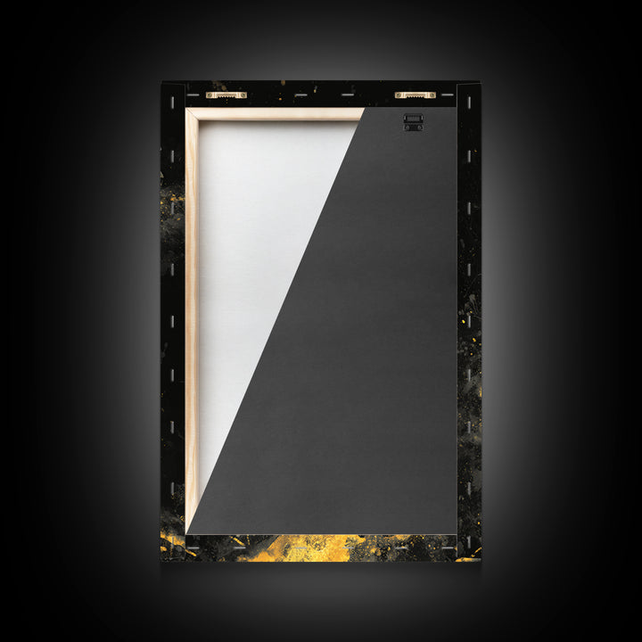 Warriors on Golden Path Canvas Gold Art – Surreal Spiral Battle Scene, Real Wood Frame Mythology Inspired Wall Décor
