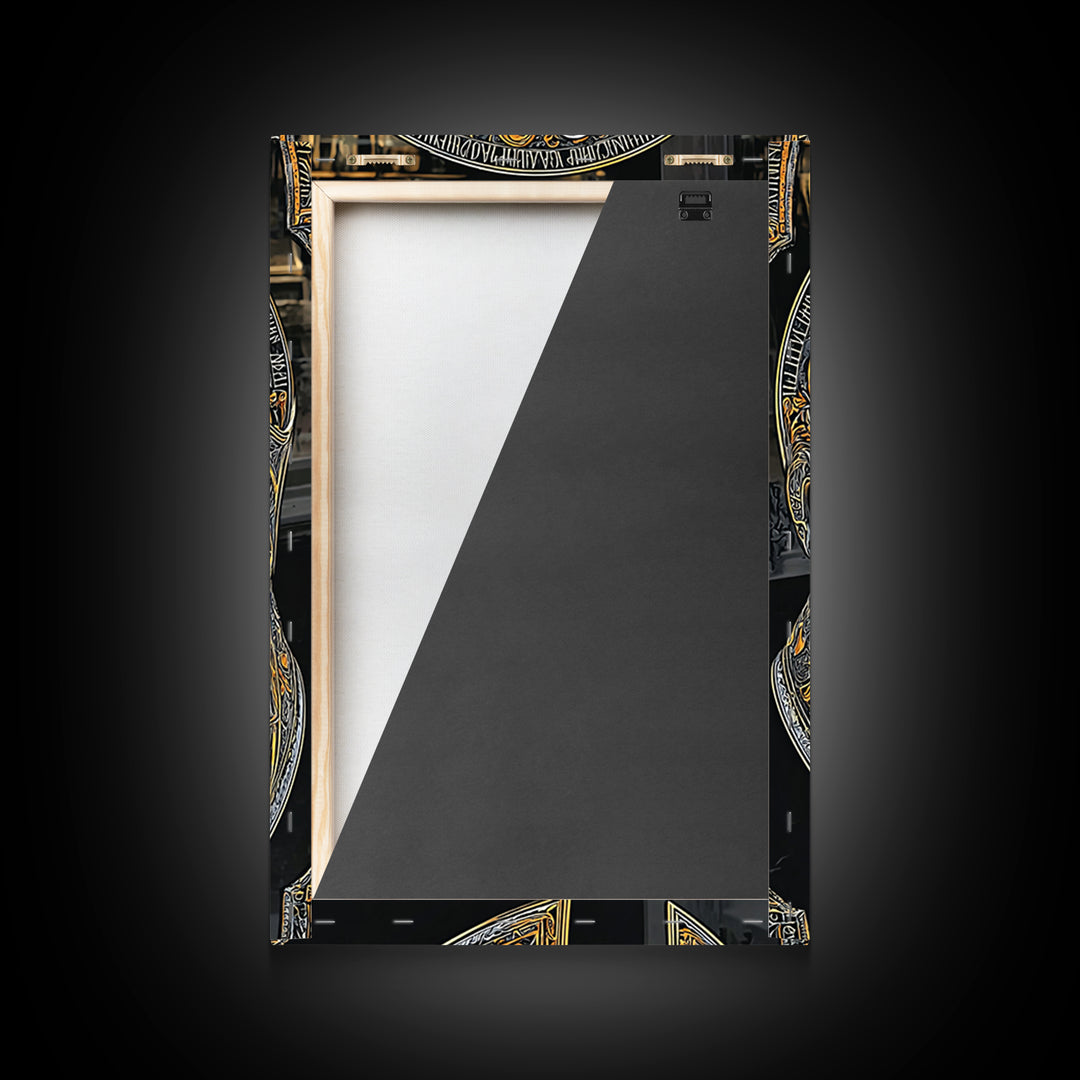 Baroque Spartan Helmet with Heraldic Crest – Canvas Gold Art, Real Wood Framed Canvas Art, Luxury Greco-Roman Wall Sculpture