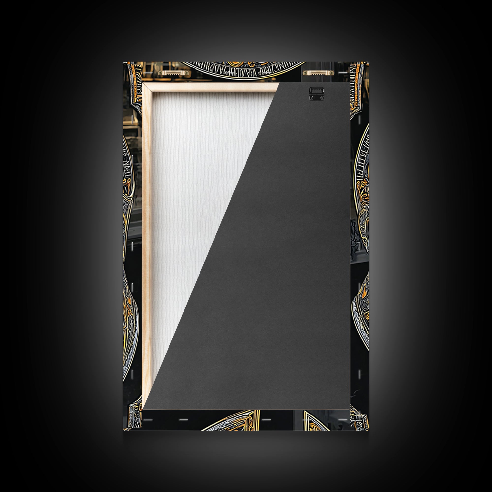 Baroque Spartan Helmet with Heraldic Crest – Canvas Gold Art, Real Wood Framed Canvas Art, Luxury Greco-Roman Wall Sculpture