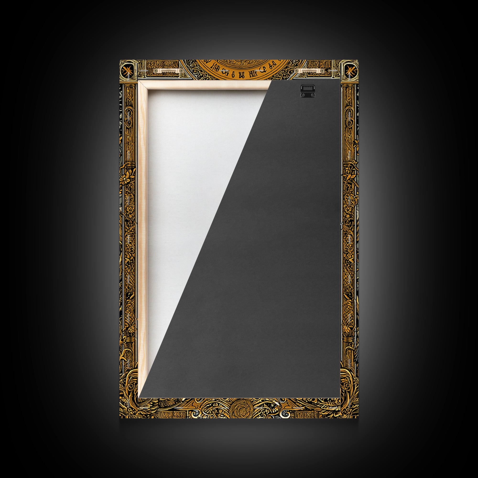 Taurus Zodiac Bull Canvas Art, Canvas Gold Canvas Print, Framed Canvas Wall Art with Real Wood Frame, Ornate Mythic Gallery Decor