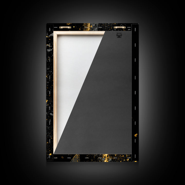 Shattered Spartan Helmet Canvas Gold Canvas Print – Half Black Rock Half Gold Warrior Art – Real Wood Frame Home Wall Decor