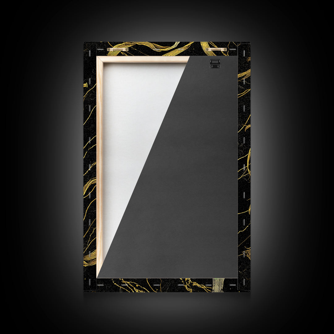 Greek God Pan Playing Flute – Canvas Gold Canvas Print – Mythology Wall Art with Real Wood Frame for Classical Home Decor