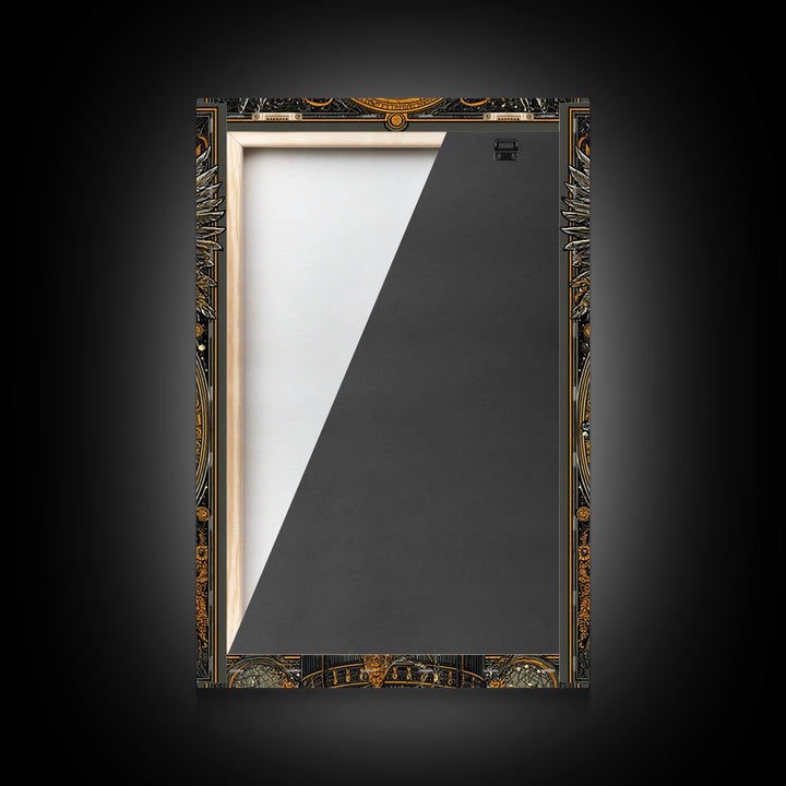 Astraeus Titan Of Stars And Dusk, Canvas Gold Canvas Print, Real Wood Frame, Mythology Wall Art, Greek God Celestial Decor