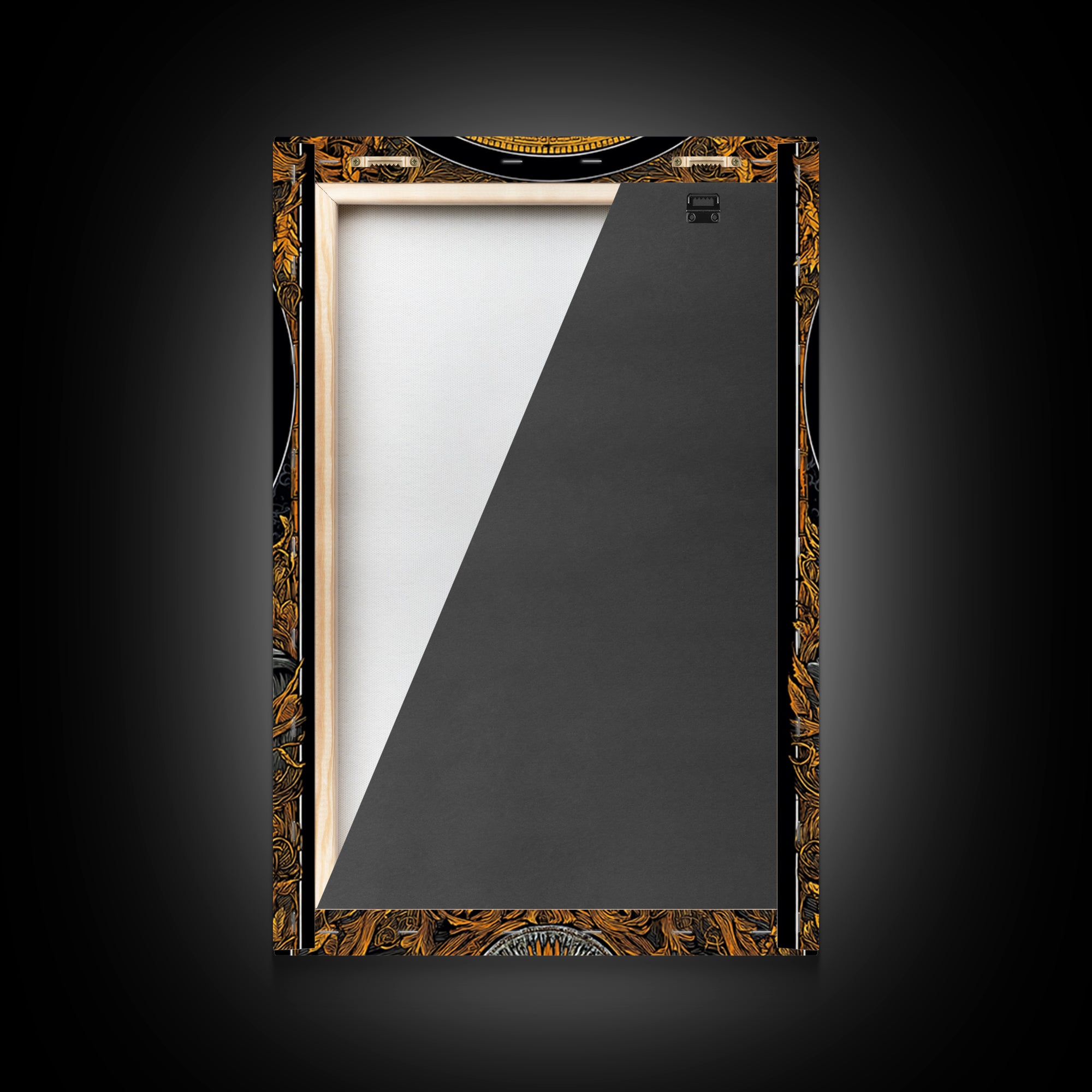 Caesar Inspired Roman Bust, Canvas Gold Canvas Print, Ancient Rome Decorative Wall Art, Mythology Style, Real Wood Frame