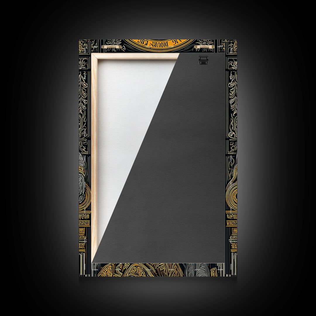 Cicero Canvas Gold Canvas Print, Roman Philosopher Scroll Portrait, Stoic Thinker Artwork, Real Wood Frame Home Decor