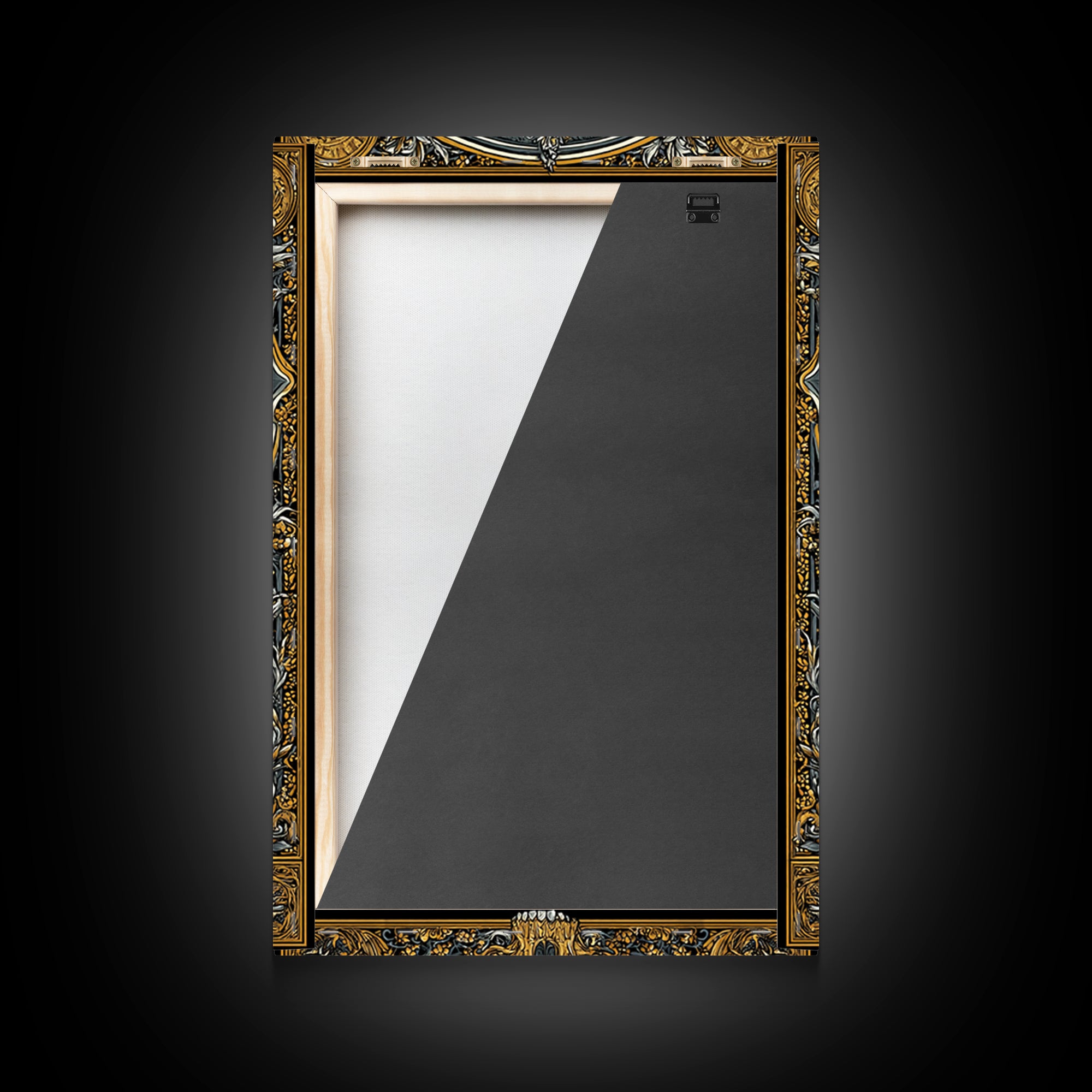 Coeus Canvas Gold Canvas Print, Greek Titan Of Intellect Artwork, Mythology Inspired Wall Art, Real Wood Frame Display