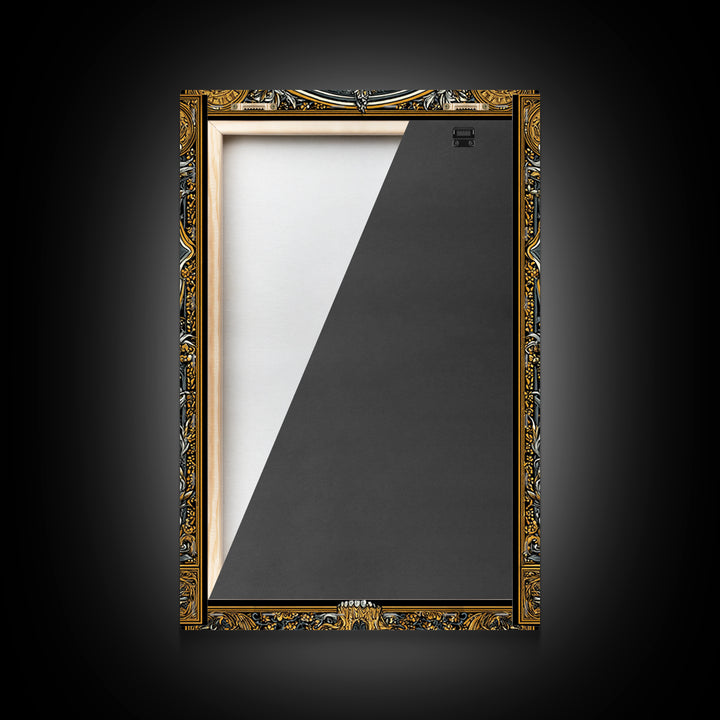Coeus Canvas Gold Canvas Print, Greek Titan Of Intellect Artwork, Mythology Inspired Wall Art, Real Wood Frame Display
