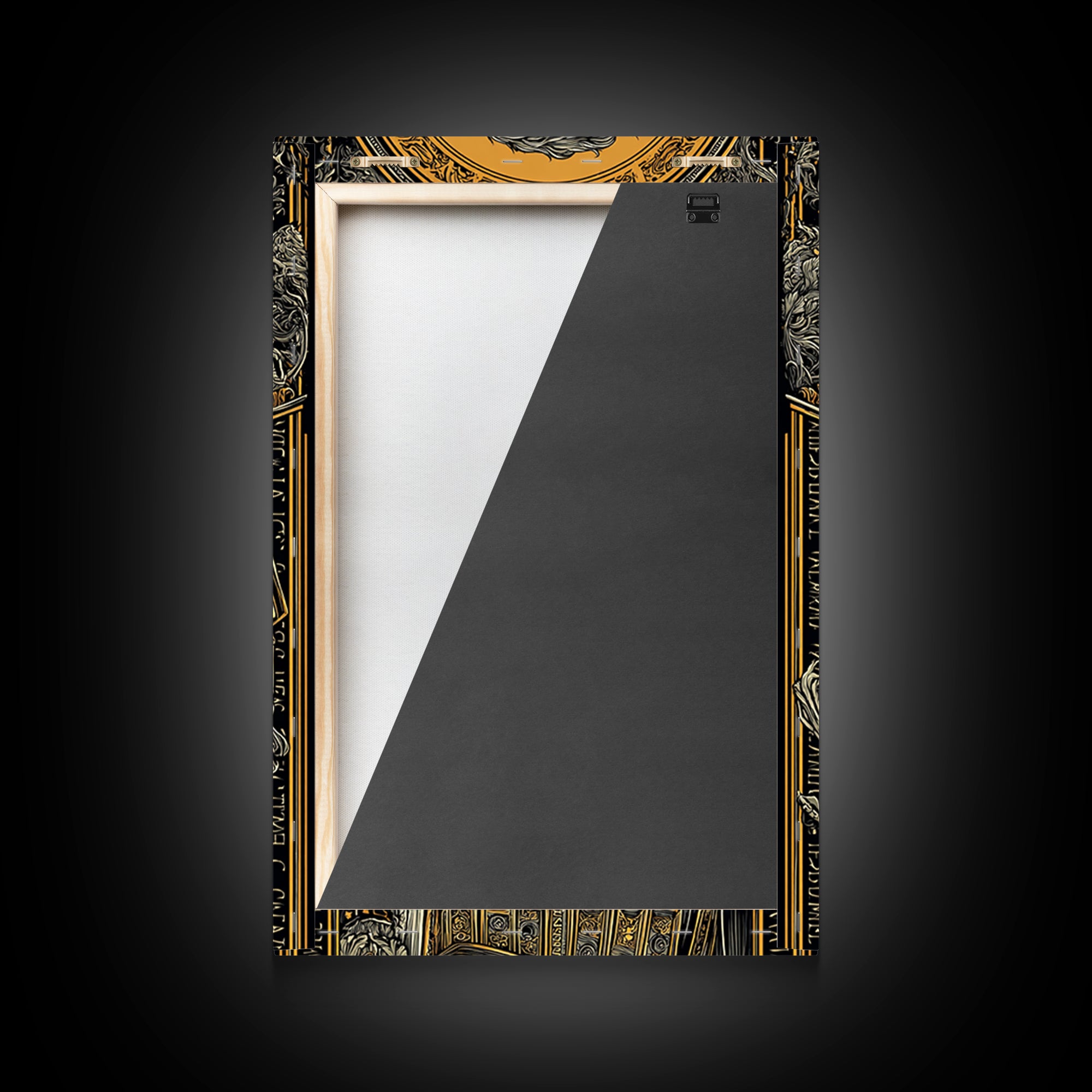Roman General Portrait Canvas Gold Canvas Print, Ancient Warrior Wall Art, Regal Classical Decor With Real Wood Frame