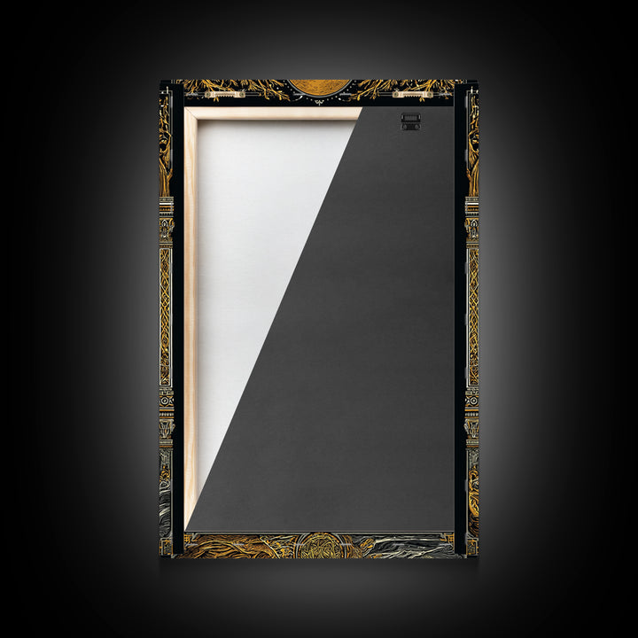 Three Goddesses Mythological Canvas Gold Canvas Print, Greek Goddess Wall Art, Sacred Feminine Decorative Art, Real Wood Frame