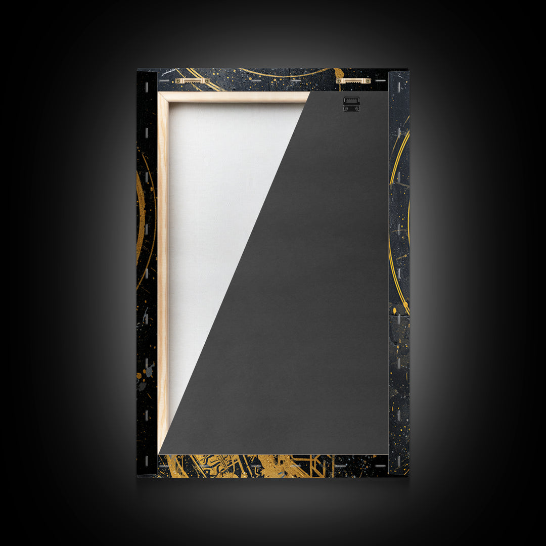 Stoic Elder Portrait Canvas Gold Canvas Print, Greek Philosopher Wall Art, Abstract Ancient Decor, Real Wood Frame