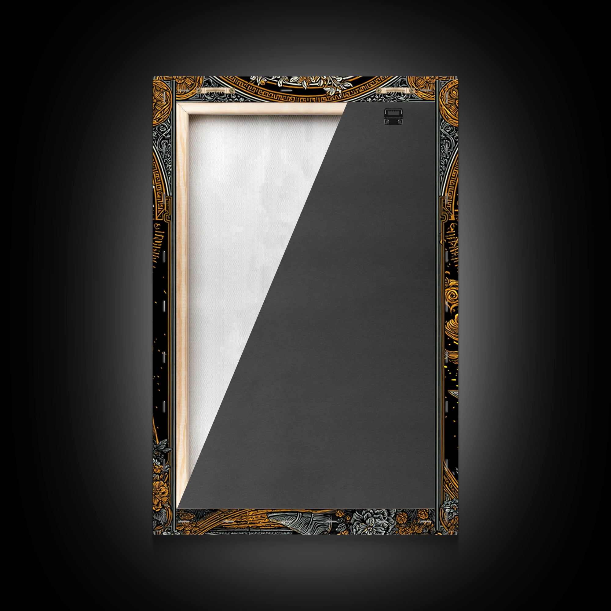 Mythical Forge Master Canvas Gold Canvas Print, Ancient Greek Hephaestus Art, Dramatic Mythology Wall Decor, Real Wood Frame