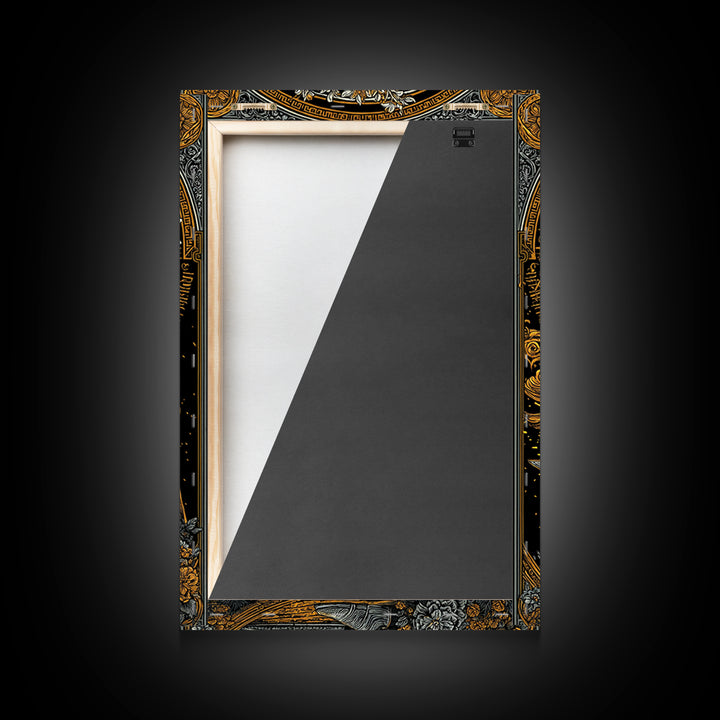 Mythical Forge Master Canvas Gold Canvas Print, Ancient Greek Hephaestus Art, Dramatic Mythology Wall Decor, Real Wood Frame