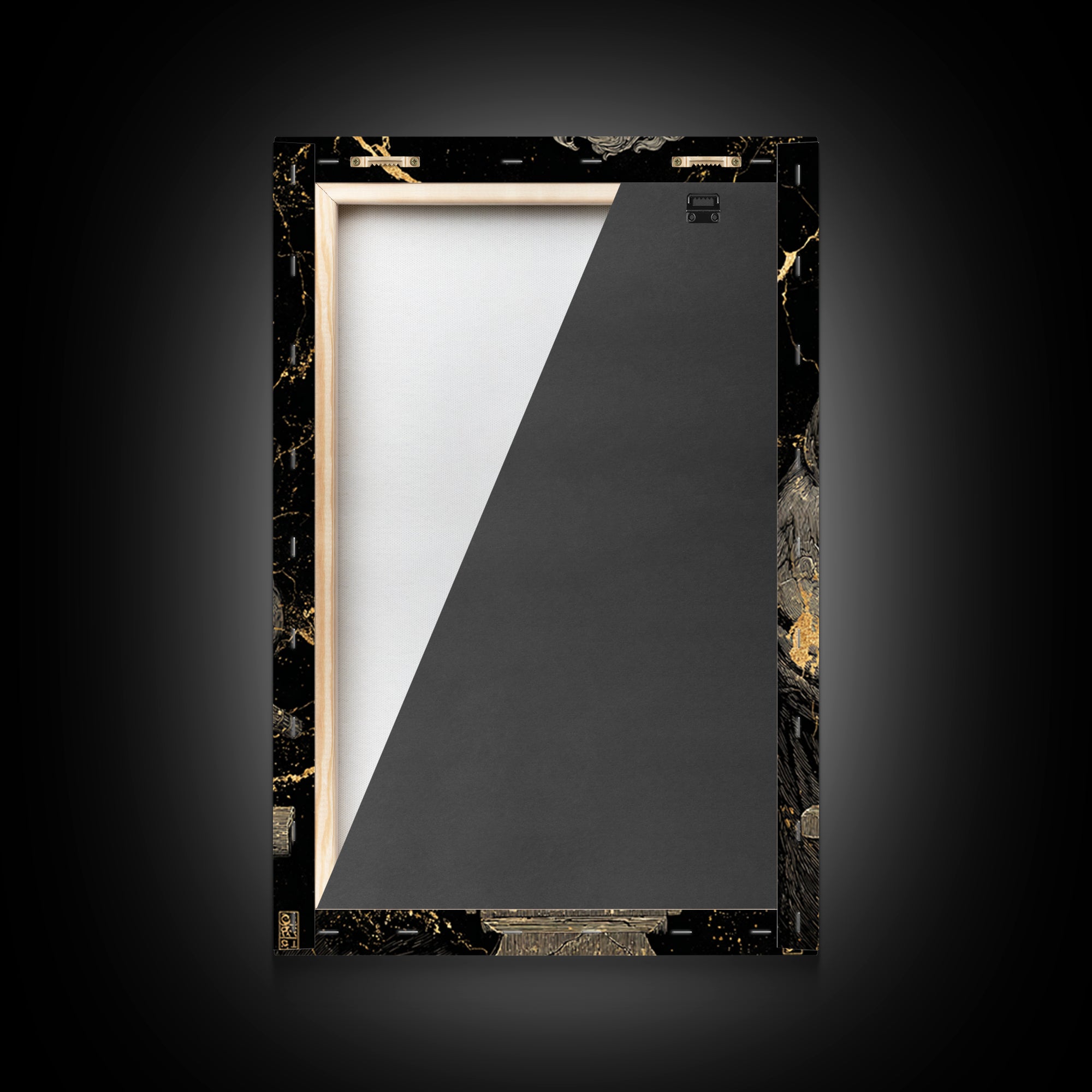 Greek God At Anvil Canvas Gold Canvas Print, Mythological Hephaestus Art, Classic Blacksmith Wall Decor, Real Wood Frame