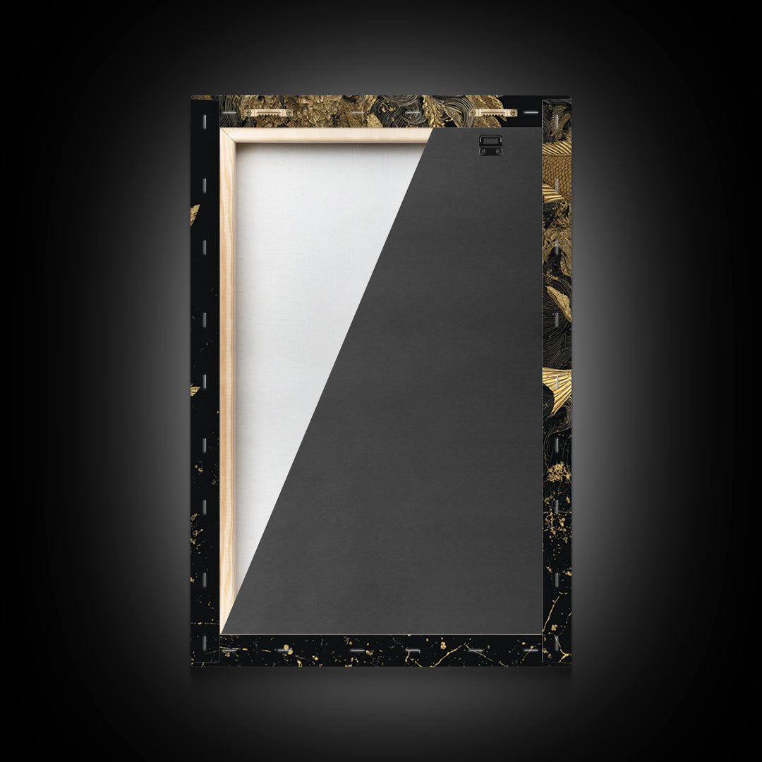 Ocean God Oceanus Canvas Gold Canvas Print, Greek Mythology Sea Deity Art, Real Wood Frame, Elegant Nautical Wall Decor
