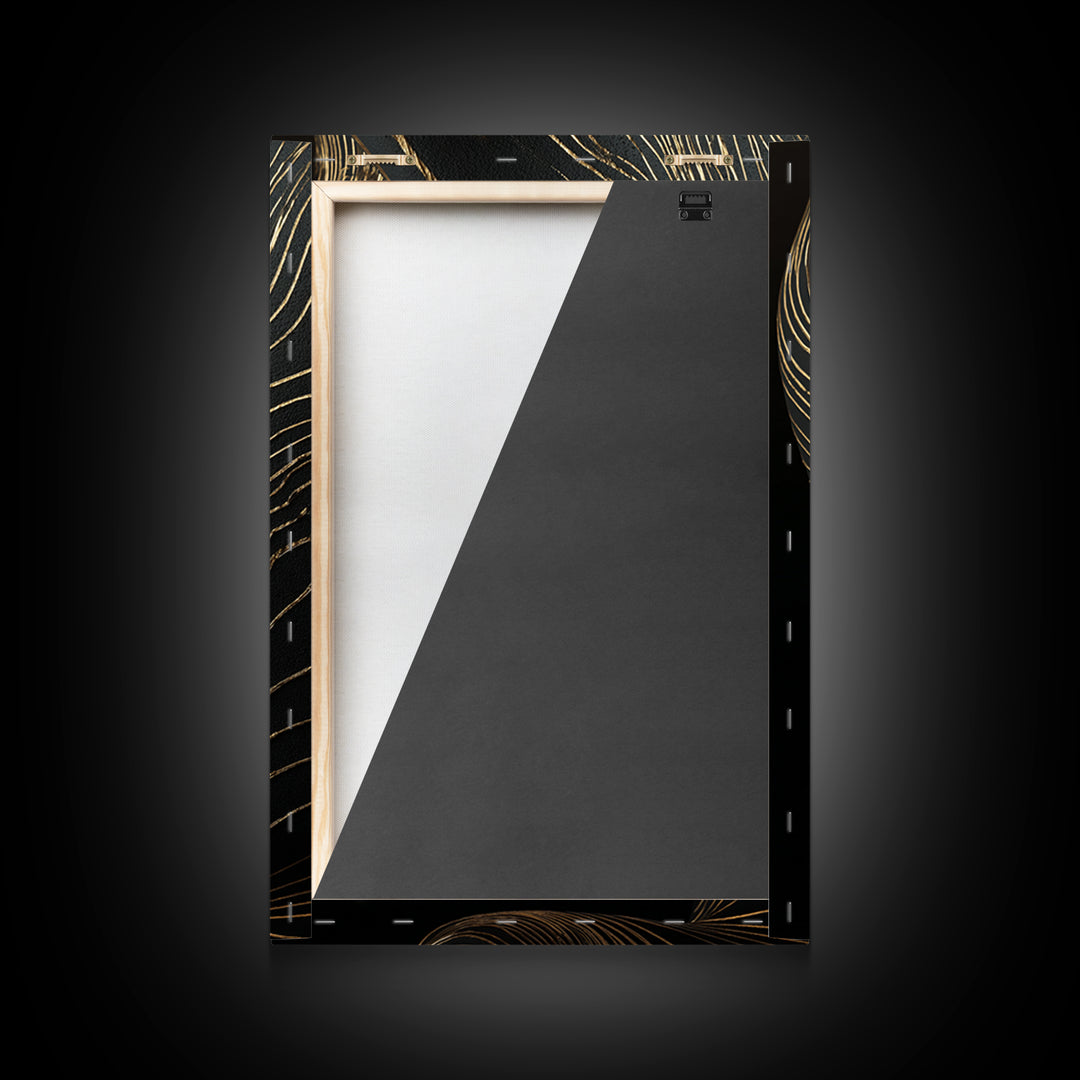 Ancient Marble God Sculpture, Cracked Stone Design, Canvas Gold Art, Mythology Wall Decor, Real Wood Frame, Regal Classic Print