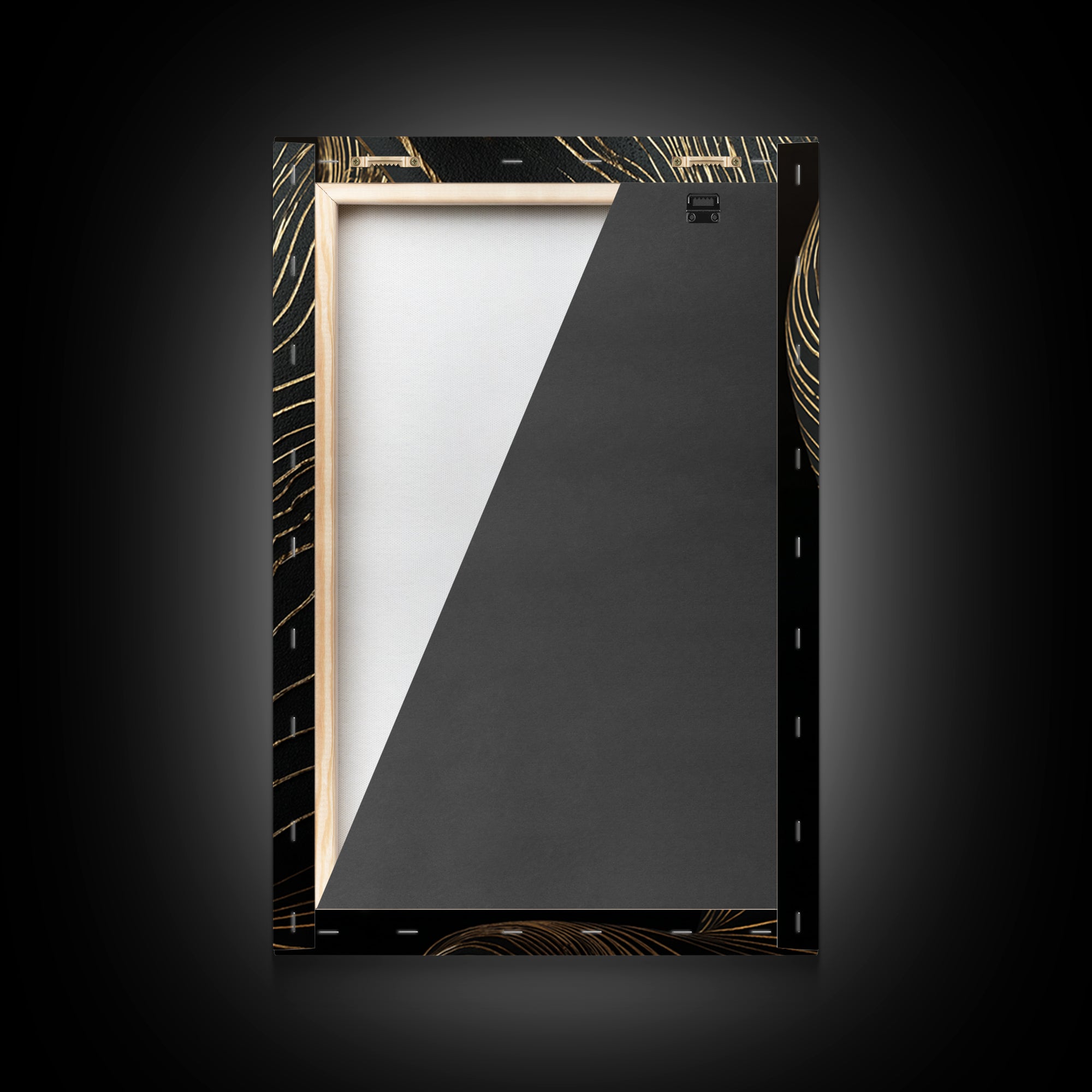 Ancient Marble God Sculpture, Cracked Stone Design, Canvas Gold Art, Mythology Wall Decor, Real Wood Frame, Regal Classic Print