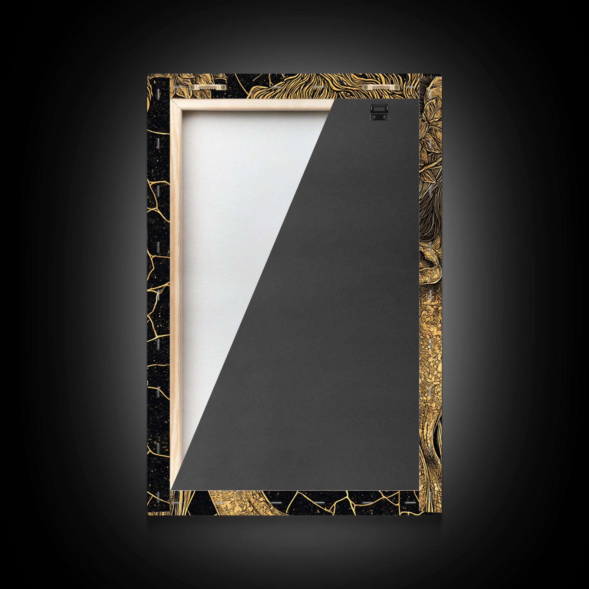 Pandora Opening Mythical Box, Surreal Greek Goddess Design, Canvas Gold Canvas Print, Mythological Wall Art, Real Wood Frame, Enchanting