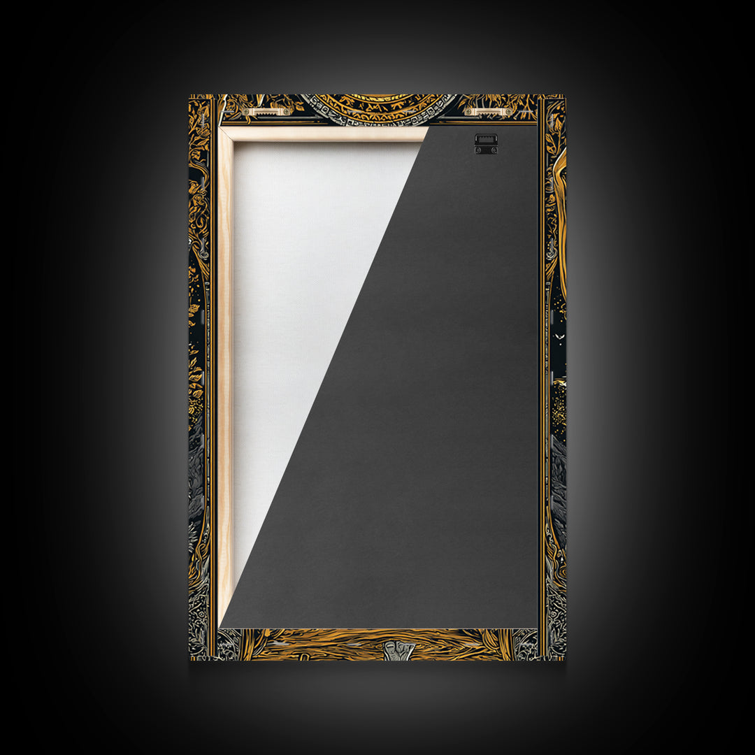 Romulus Canvas Gold Canvas Print, Roman Mythology Art, Real Wood Frame, Warrior Wall Decor, Luxury Canvas Artwork