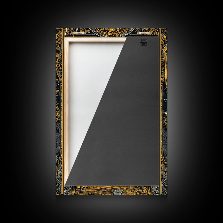 Romulus Canvas Gold Canvas Print, Roman Mythology Art, Real Wood Frame, Warrior Wall Decor, Luxury Canvas Artwork