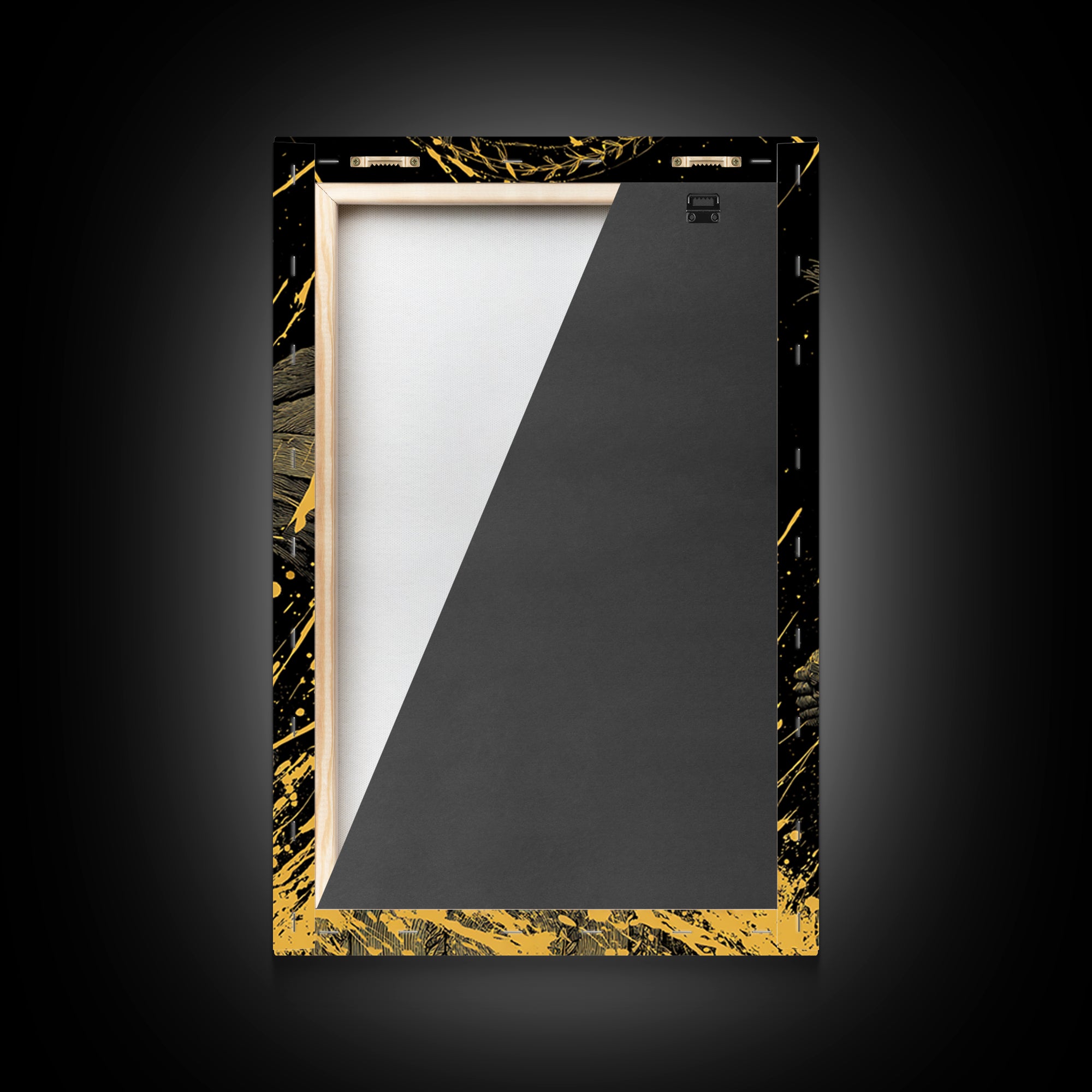 Ares Canvas Gold Canvas Print, Greek God Of War Art, Real Wood Frame, Warrior Decor, Mythology Luxury Canvas Artwork